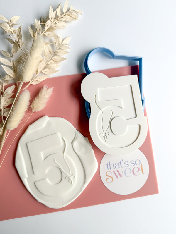 Number Five with Balloon Strings