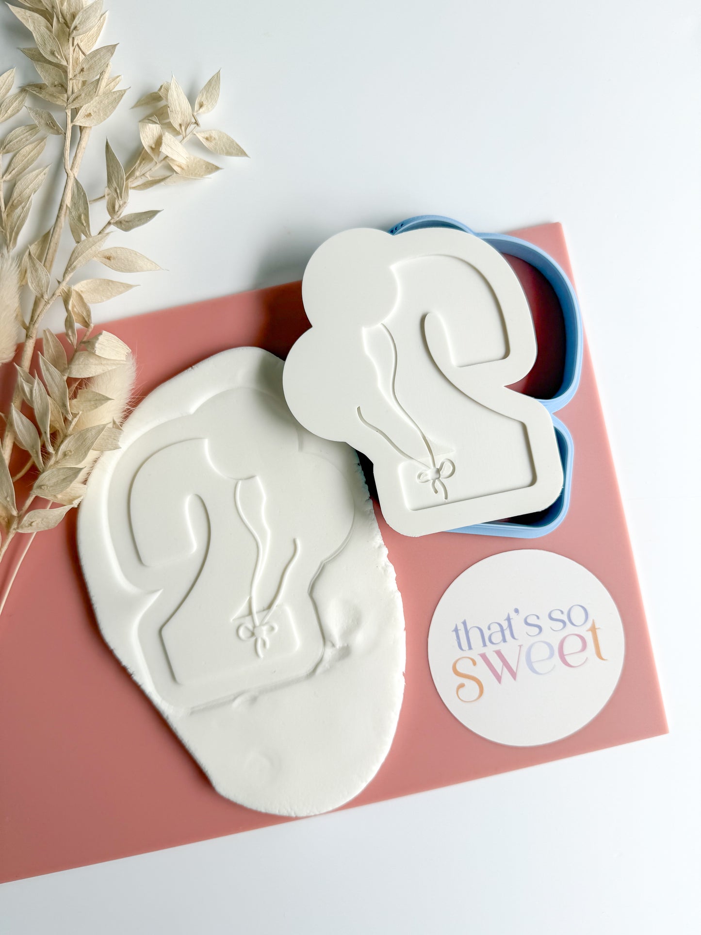 Number Two with Balloon Strings Stamp and Cutter