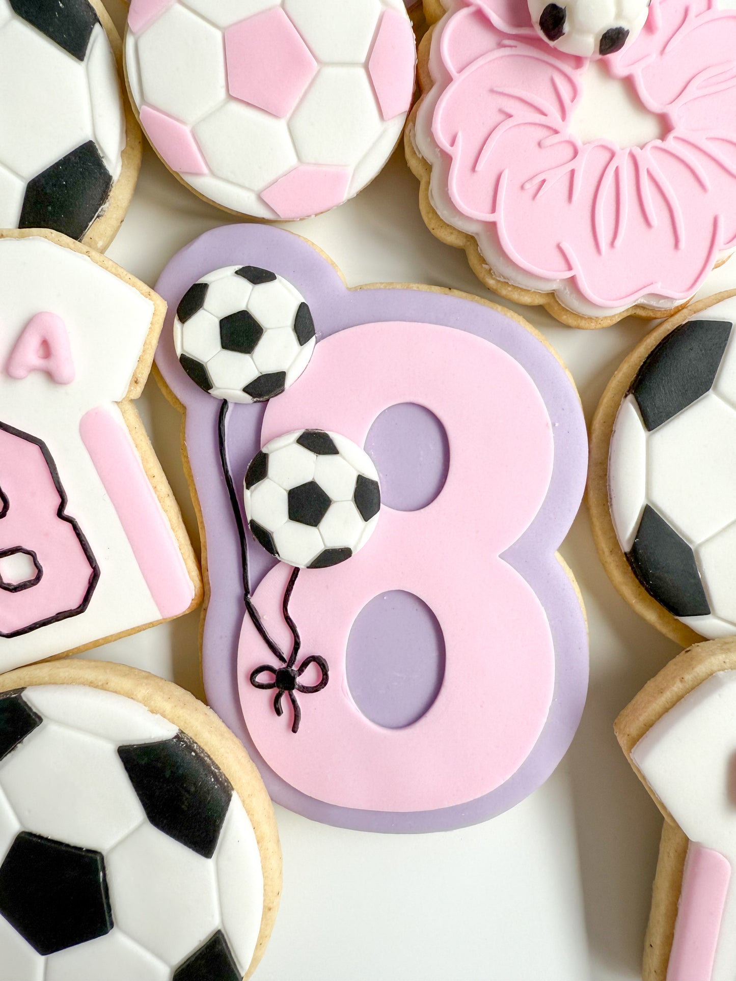 Number Eight with Balloon Strings Cookie Stamp and Cutter
