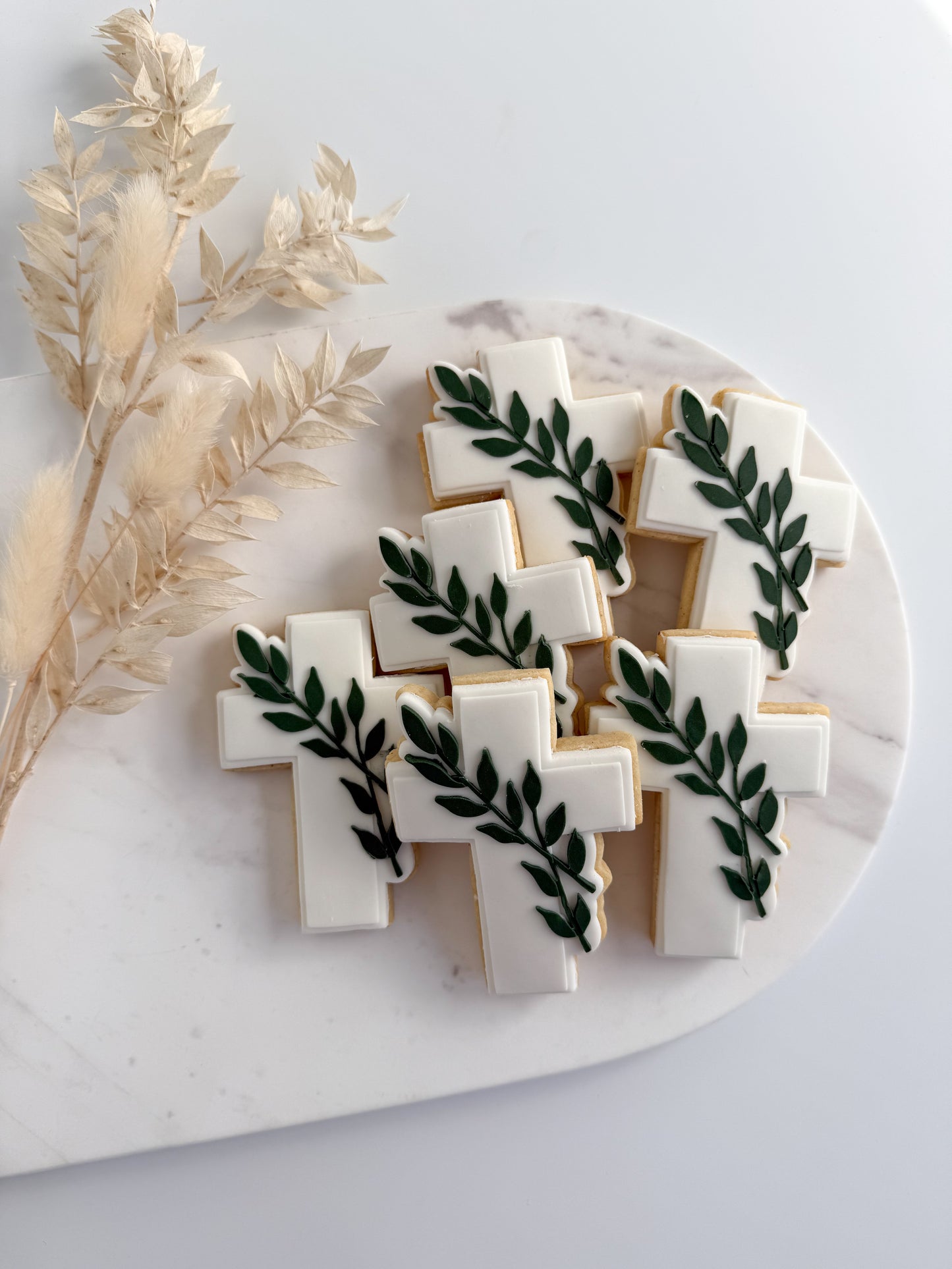 Cross with Leaf Cookie Stamp and Cutter