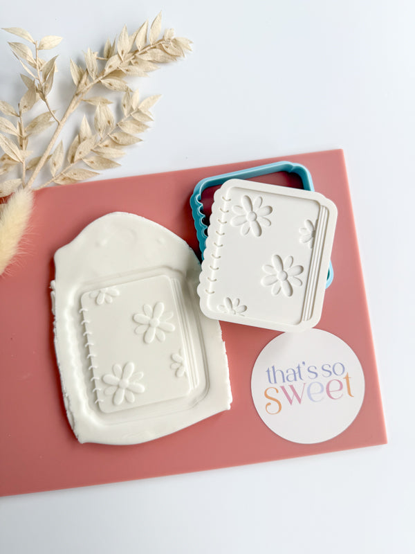 Daisy Notebook Cookie Stamp and Cutter