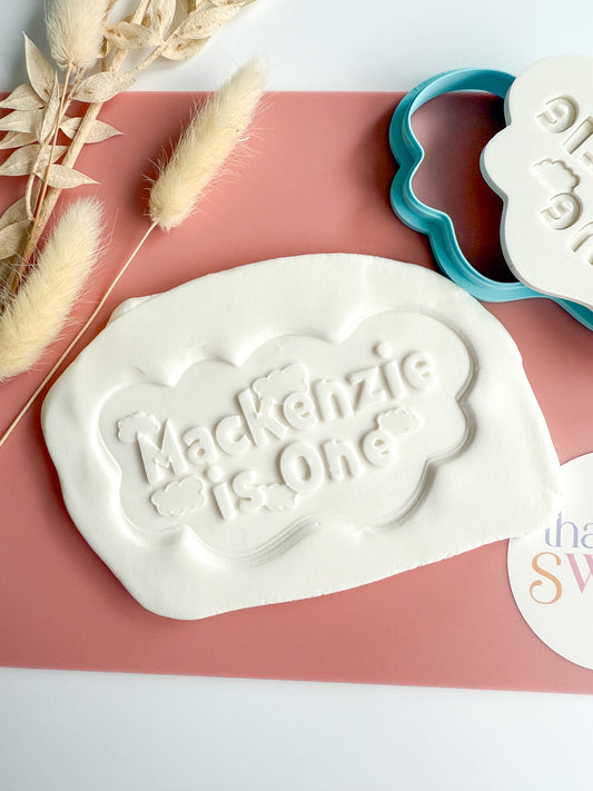 close up Dr Seuss Custom Font Cookie Stamp and Cutter