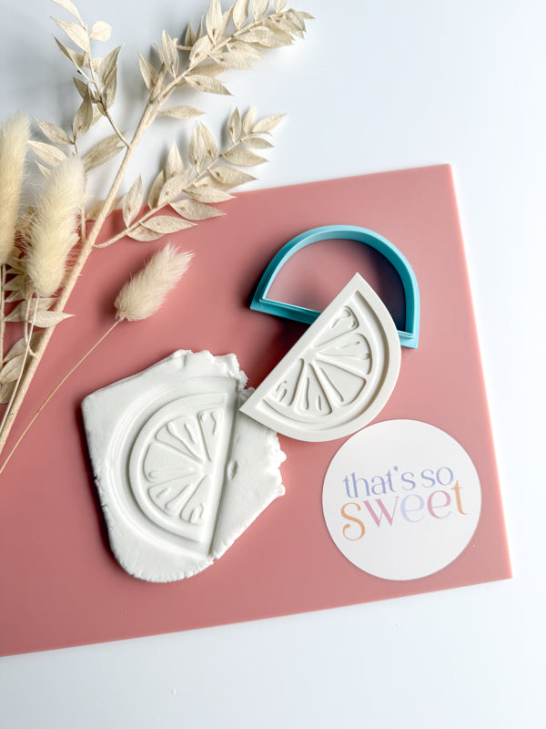 Lemon Wedge Cookie Stamp and Cutter