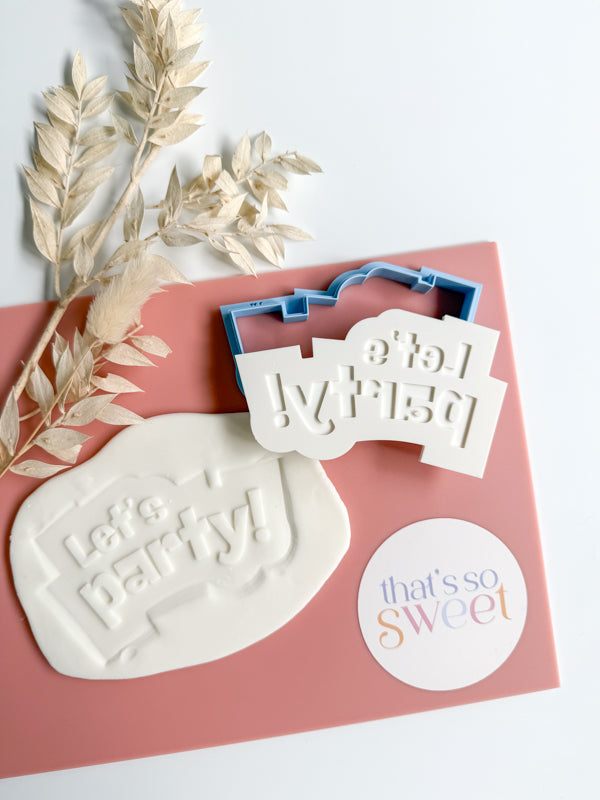 Let's Party Text Stamp and Cutter