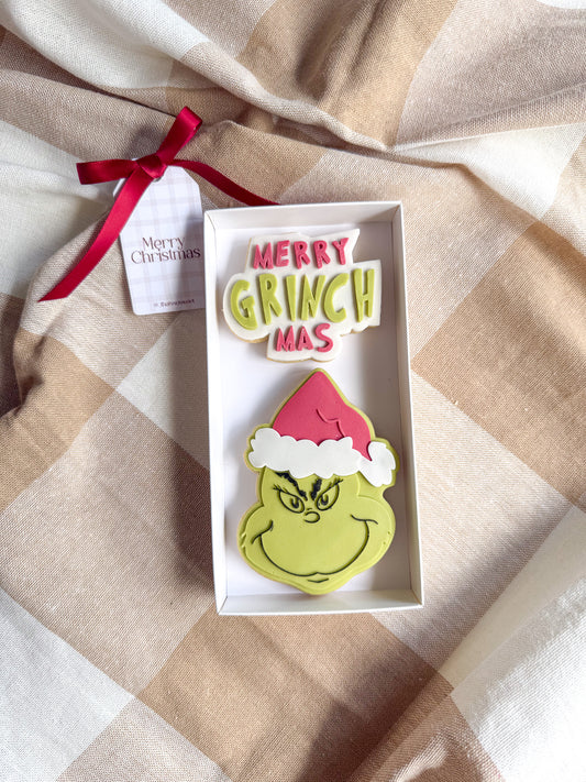 Grinch Face Cookie Stamp and Cutter