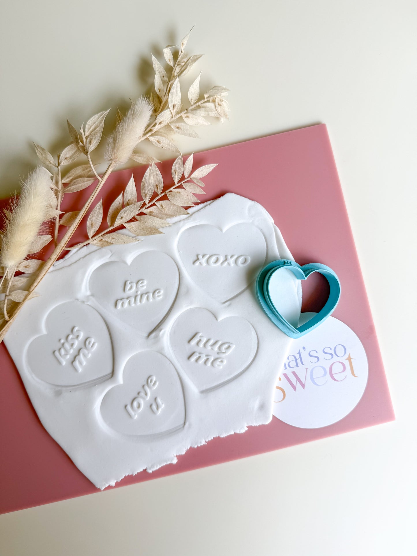 Mini Love Heart Stamps and Cutter Fondant example