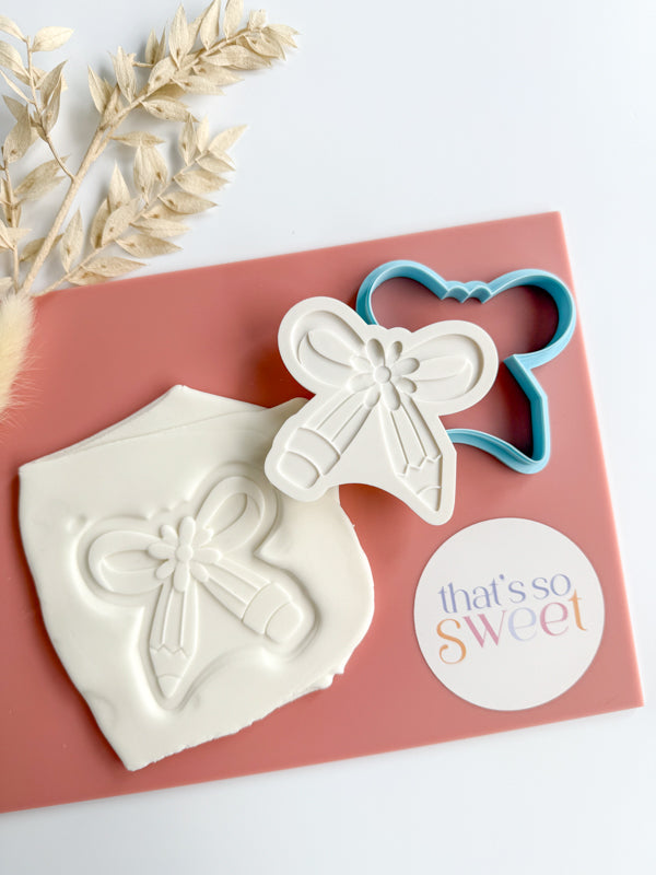 Pencil Bow with Daisy Stamp and Cutter