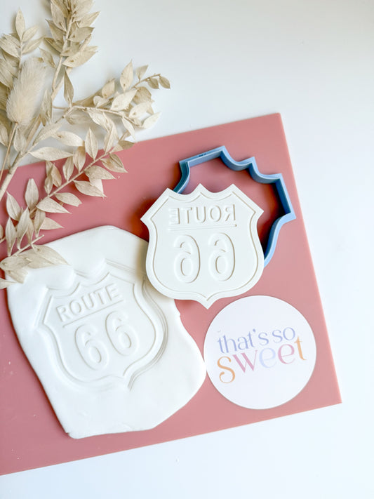 Route 66 Cookie Stamp and Cutter
