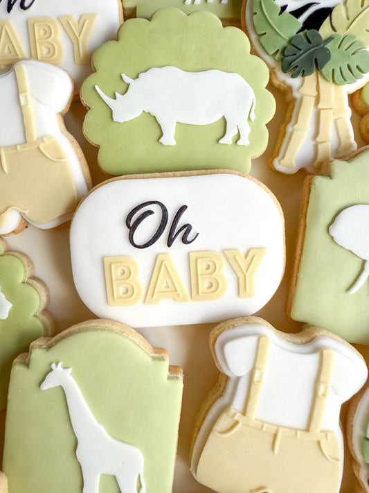 "Oh Baby' Safari Theme Stamp and Cutter