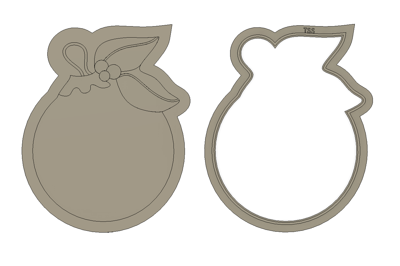 Bauble with Holly Stamp and Cutter