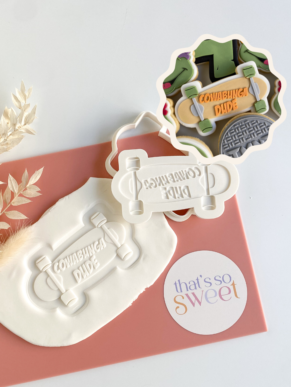 Skateboard - Cowabunga Dude Stamp and Cutter