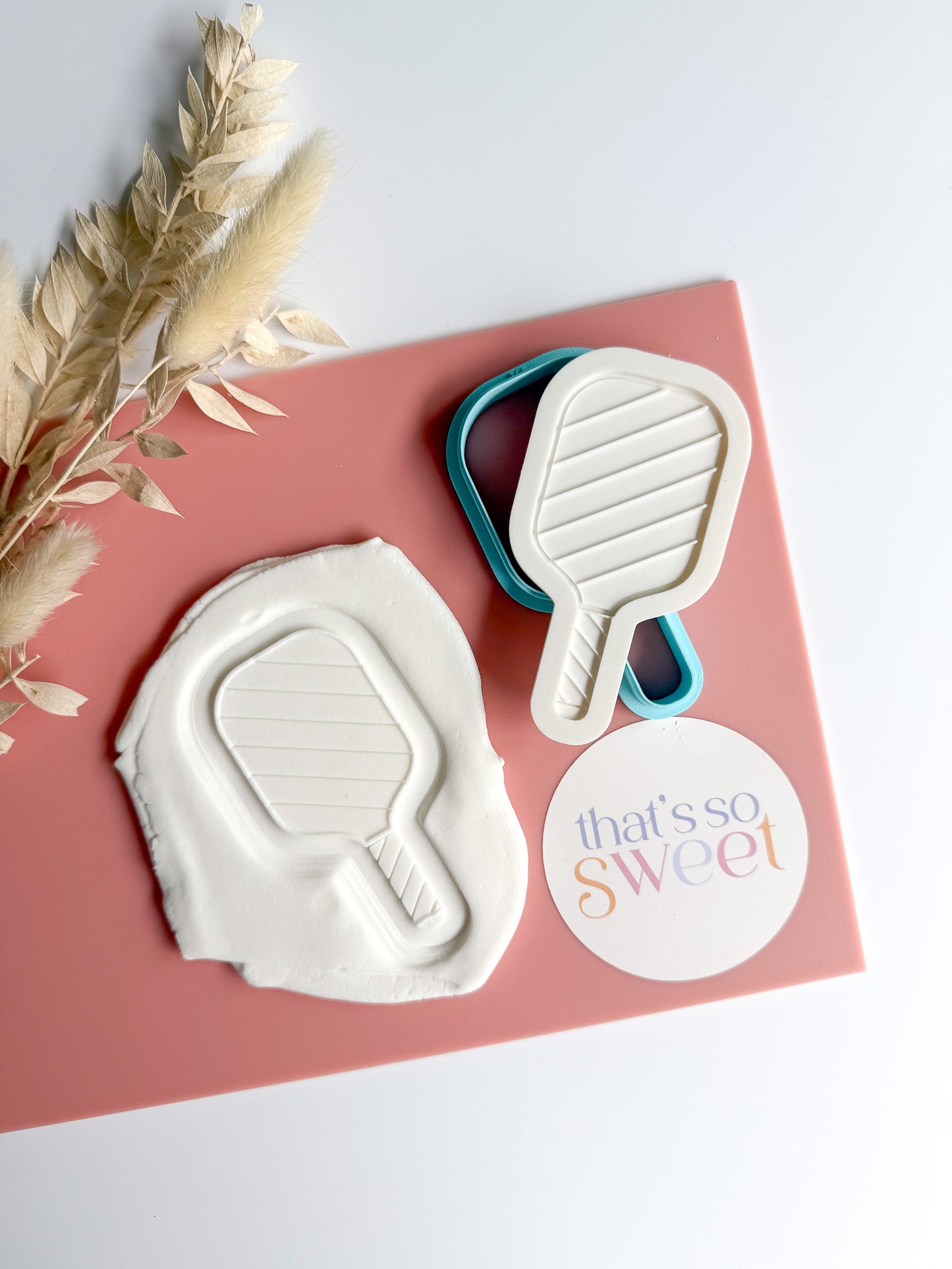 Stripe Pickleball Bat Cookie Stamp and Cutter