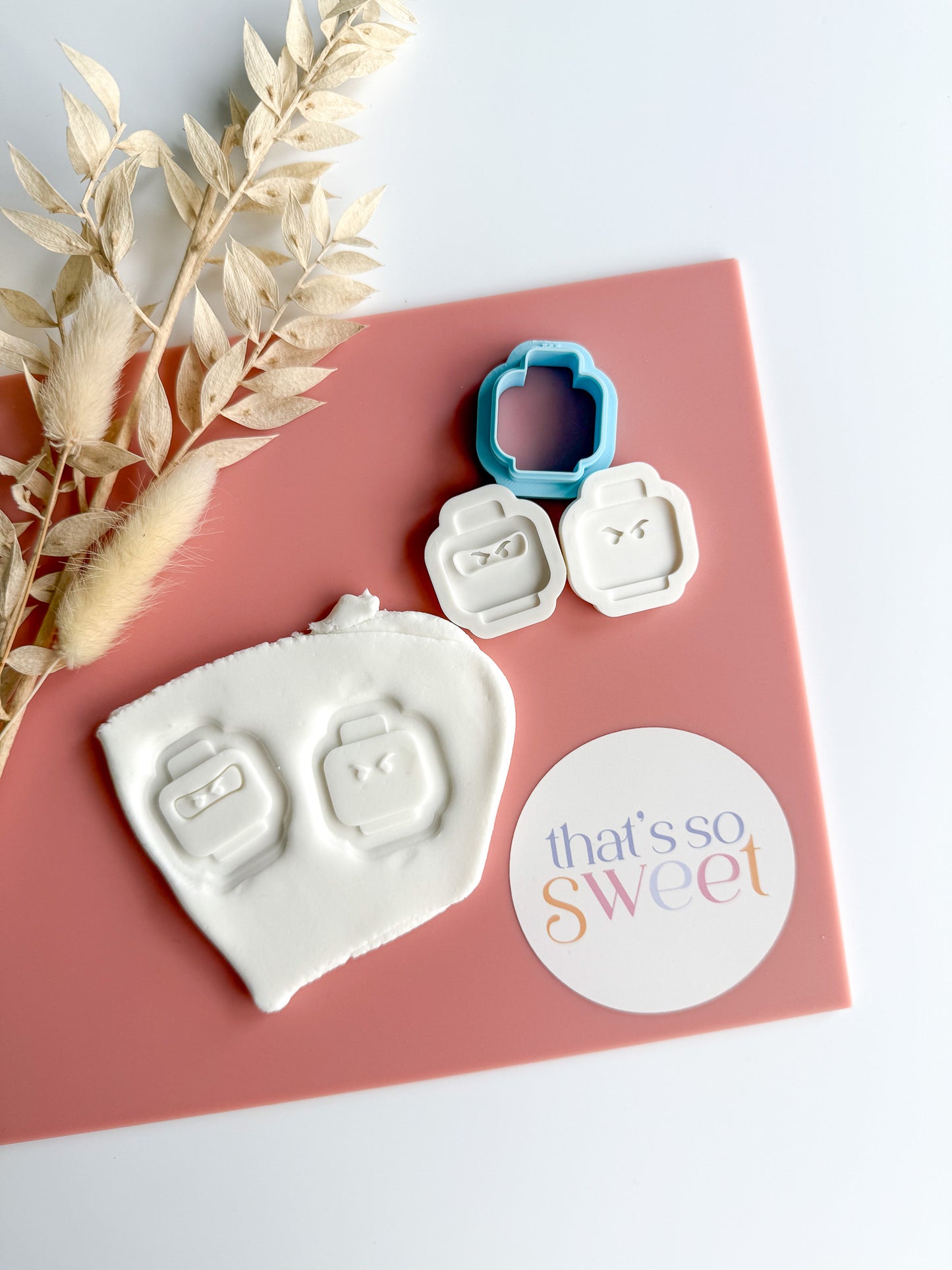 Tiny Lego Ninja Head Cookie Stamp and Cutter