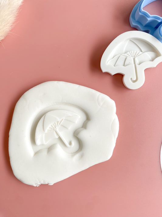 Tiny Umbrella Cookie Stamp and Cutter Close Up