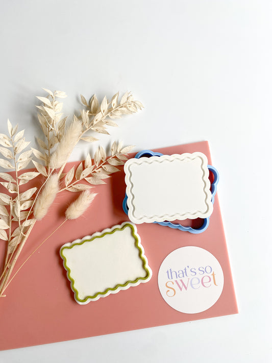 Wavy Rectangle Cookie Stamp and Cutter