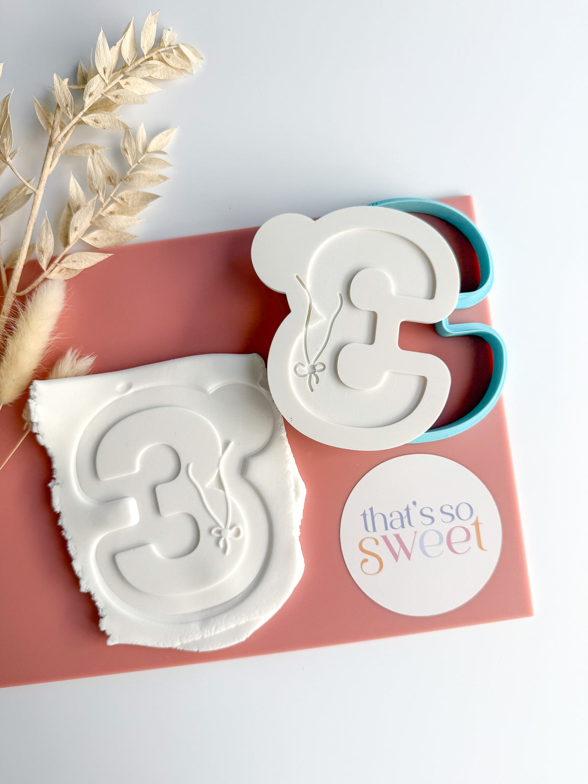Number Three with Balloon Strings Stamp and Cutter – That's so Sweet ...
