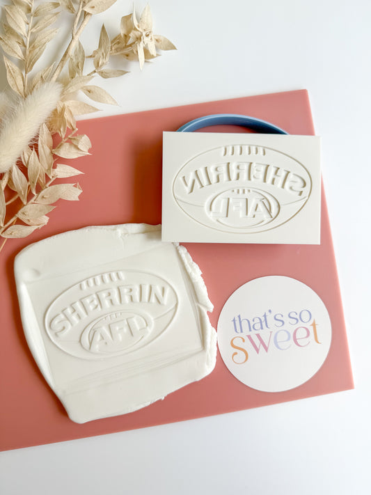 AFL Sherrin Football Cookie Stamp and Cutter