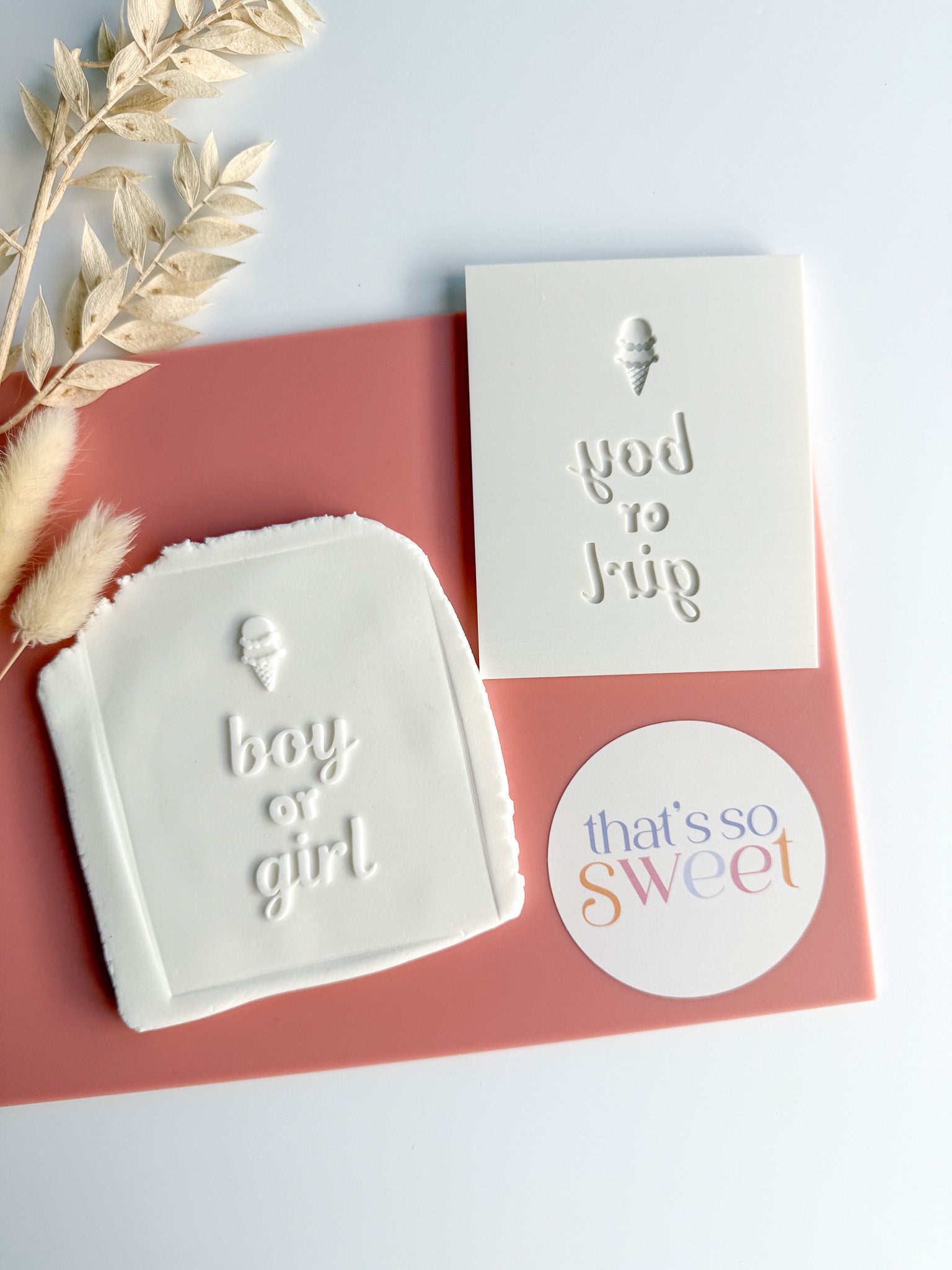 Boy or Girl Ice cream Cookie Stamp
