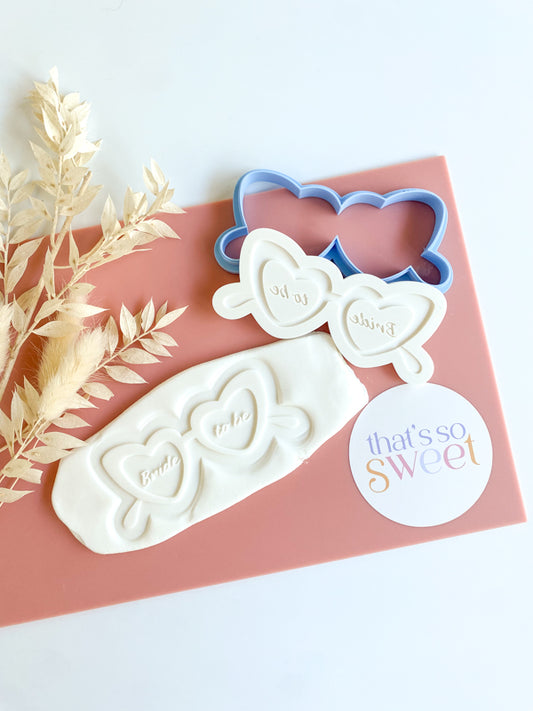 Bride To Be Heart Glasses Stamp and Cutter