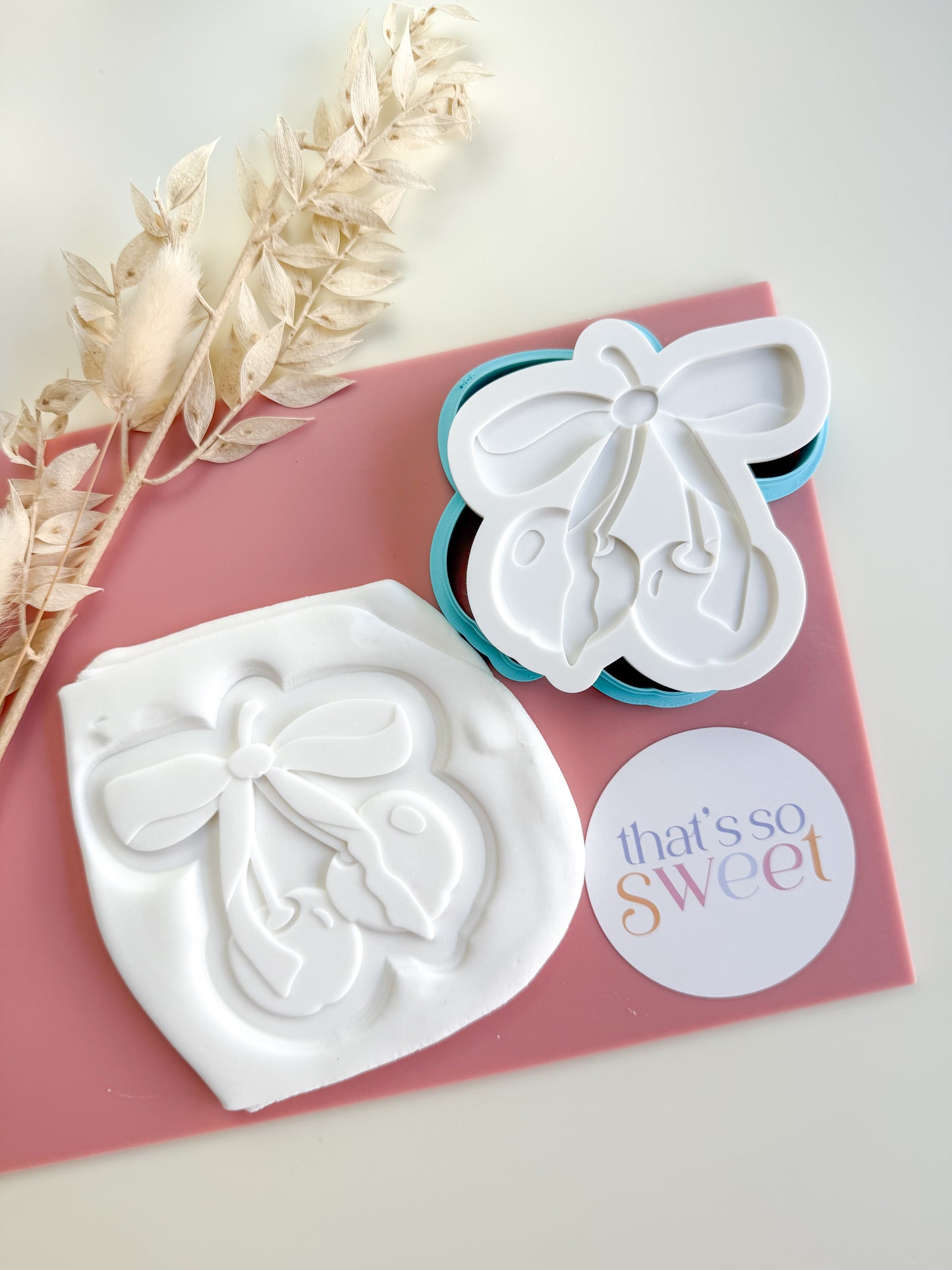 Cherries with Bow Cookie Stamp and Cutter