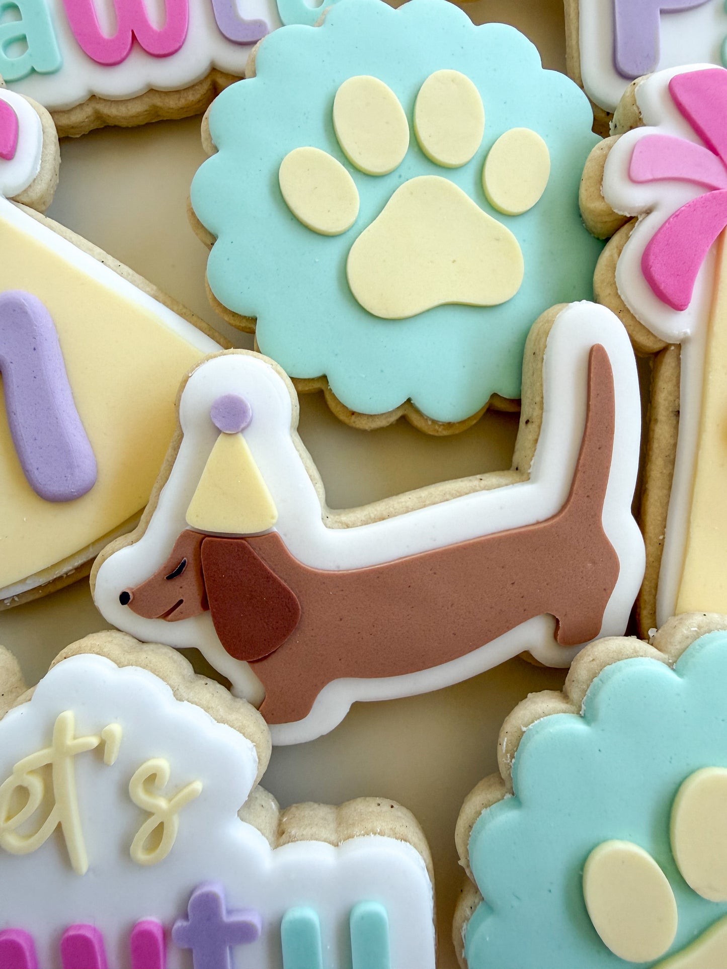 Dachshund with Party Hat Cookie Stamp and Cutter