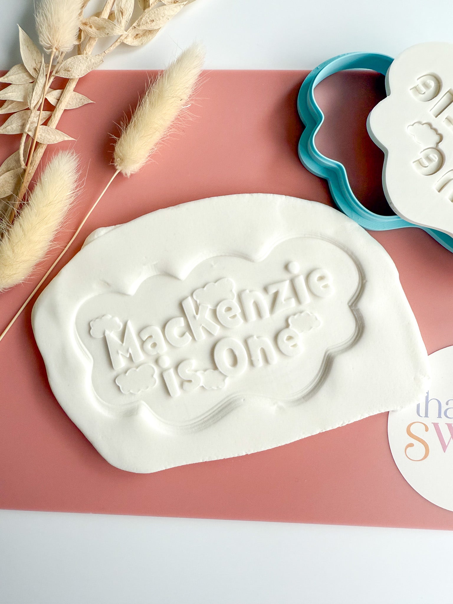 close up Dr Seuss Custom Font Cookie Stamp and Cutter