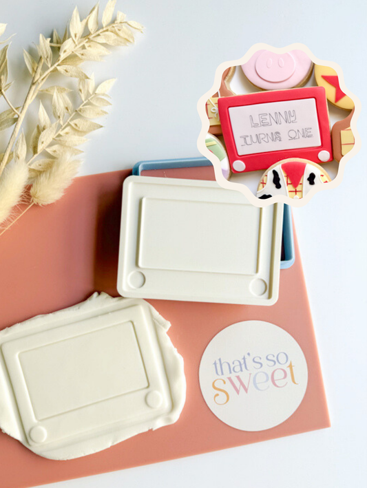 Etch a Sketch Cookie Stamp and Cutter