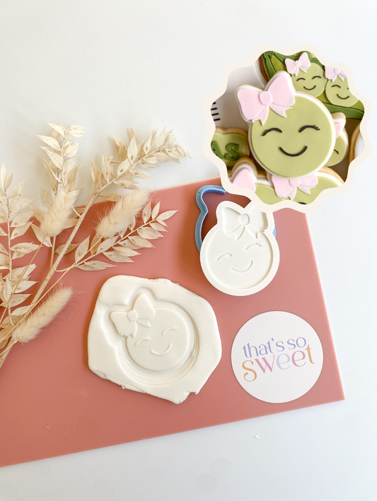 Girl Pea Cookie Stamp and Cutter