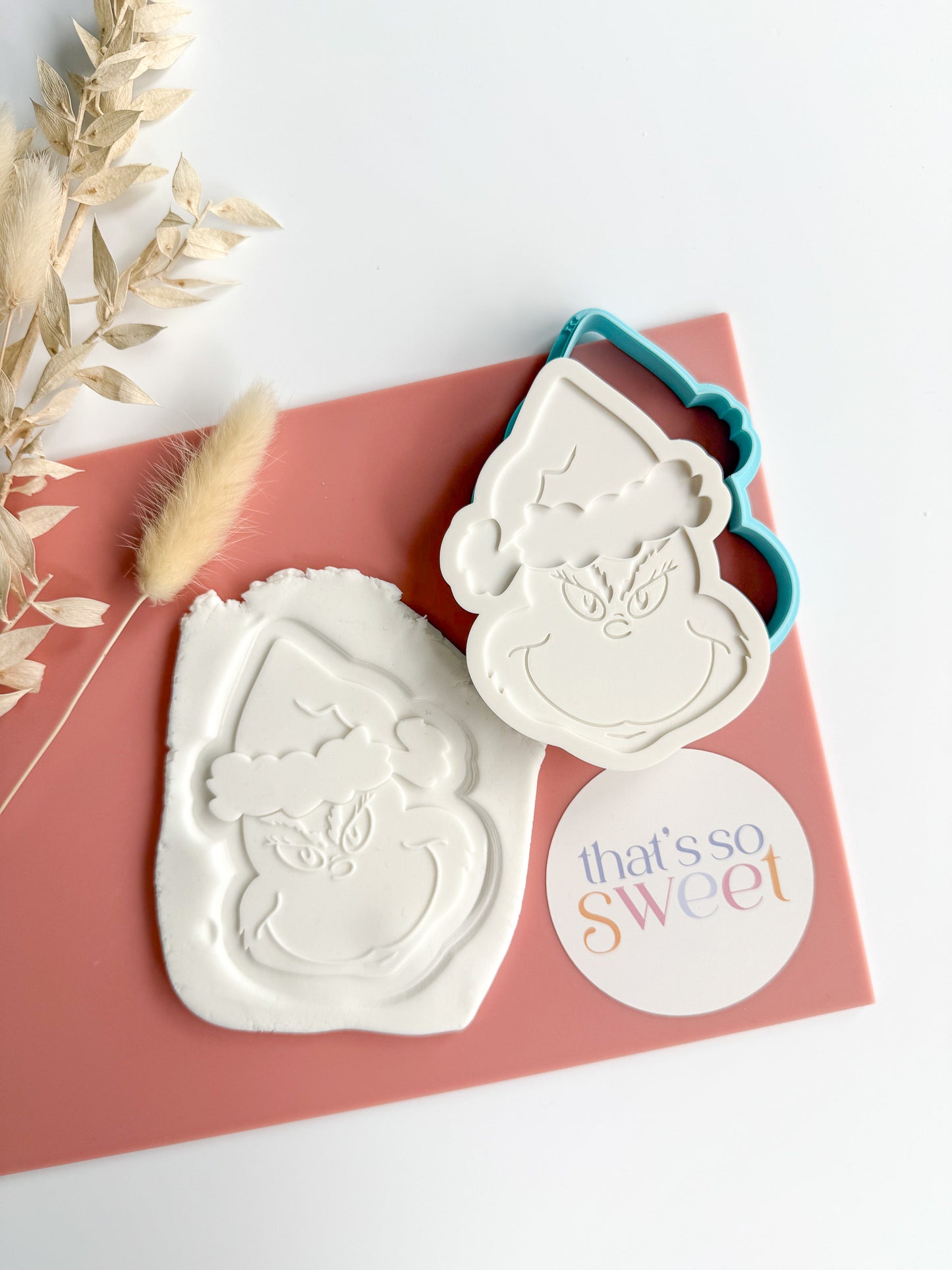 Grinch Face Cookie Stamp and Cutter