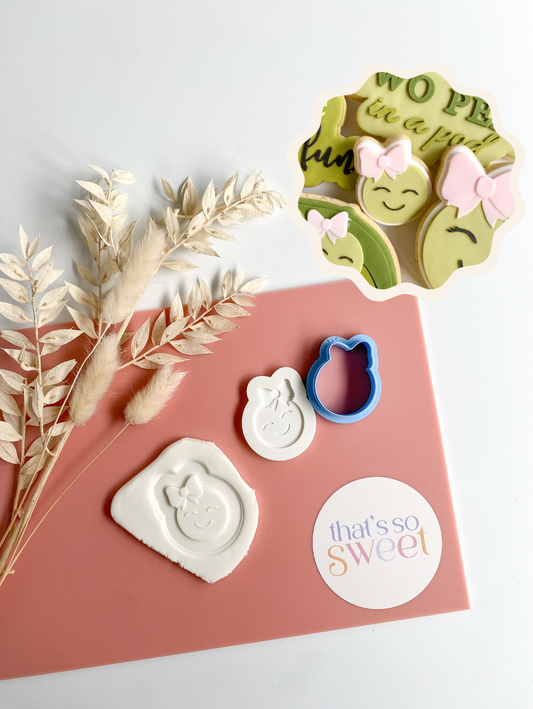 Mini Girl Pea Cookie Stamp and Cutter