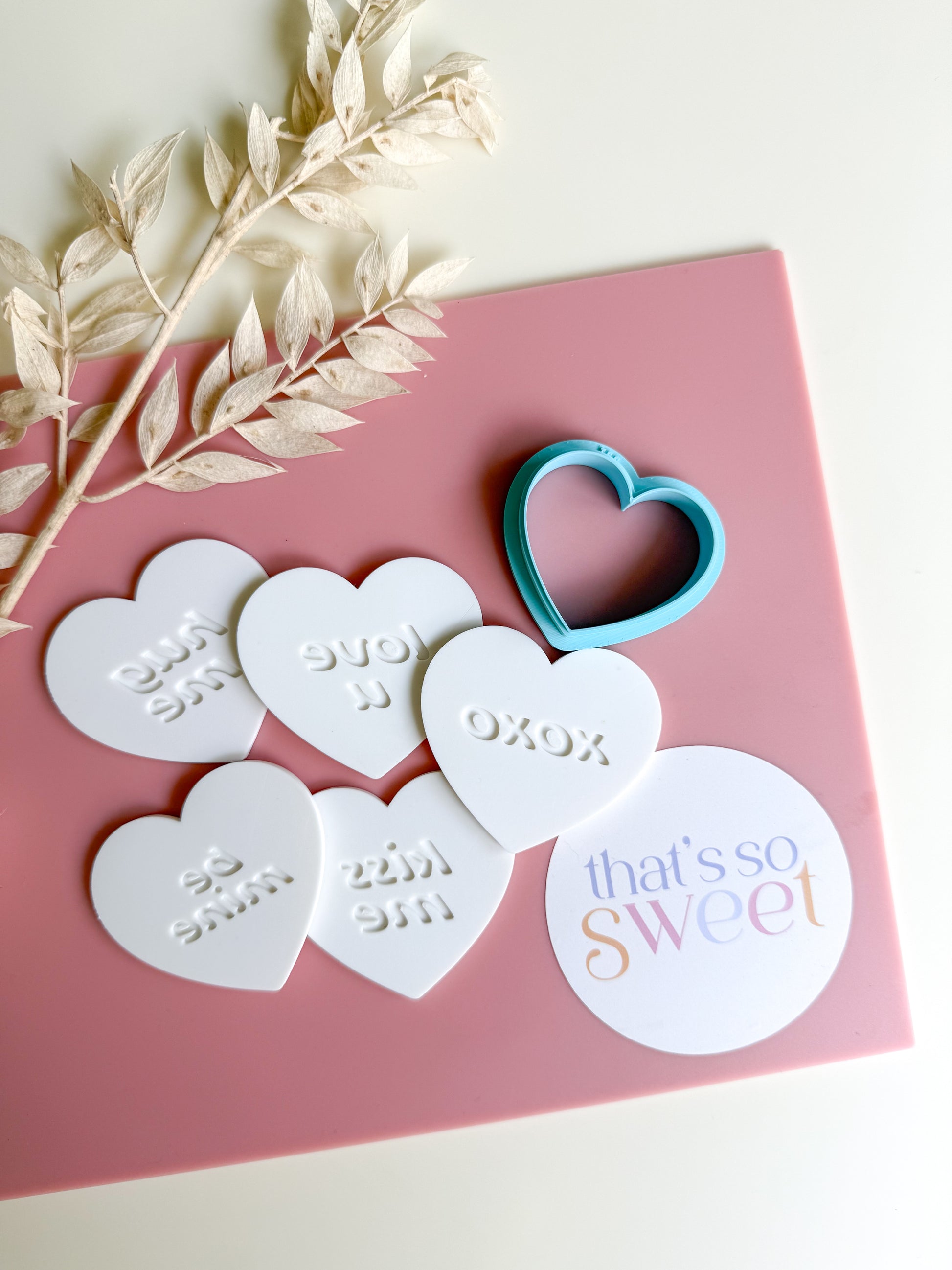 Mini Love Heart Phrases Stamps and Cutter