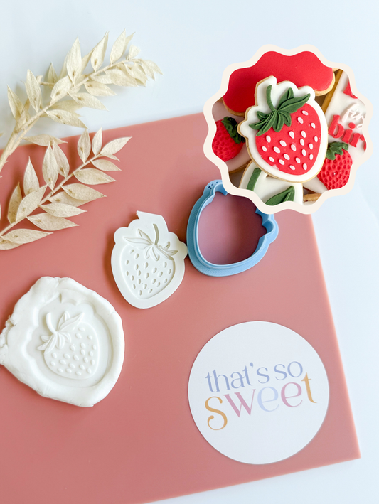 Mini Strawberry Cookie Stamp and Cutter