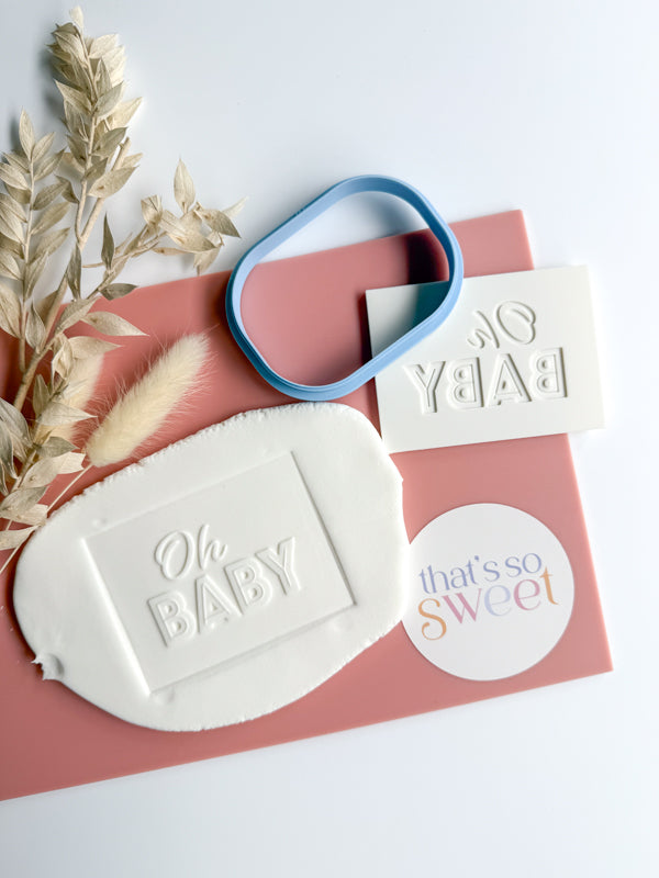 "Oh Baby' Safari Theme Stamp and Cutter