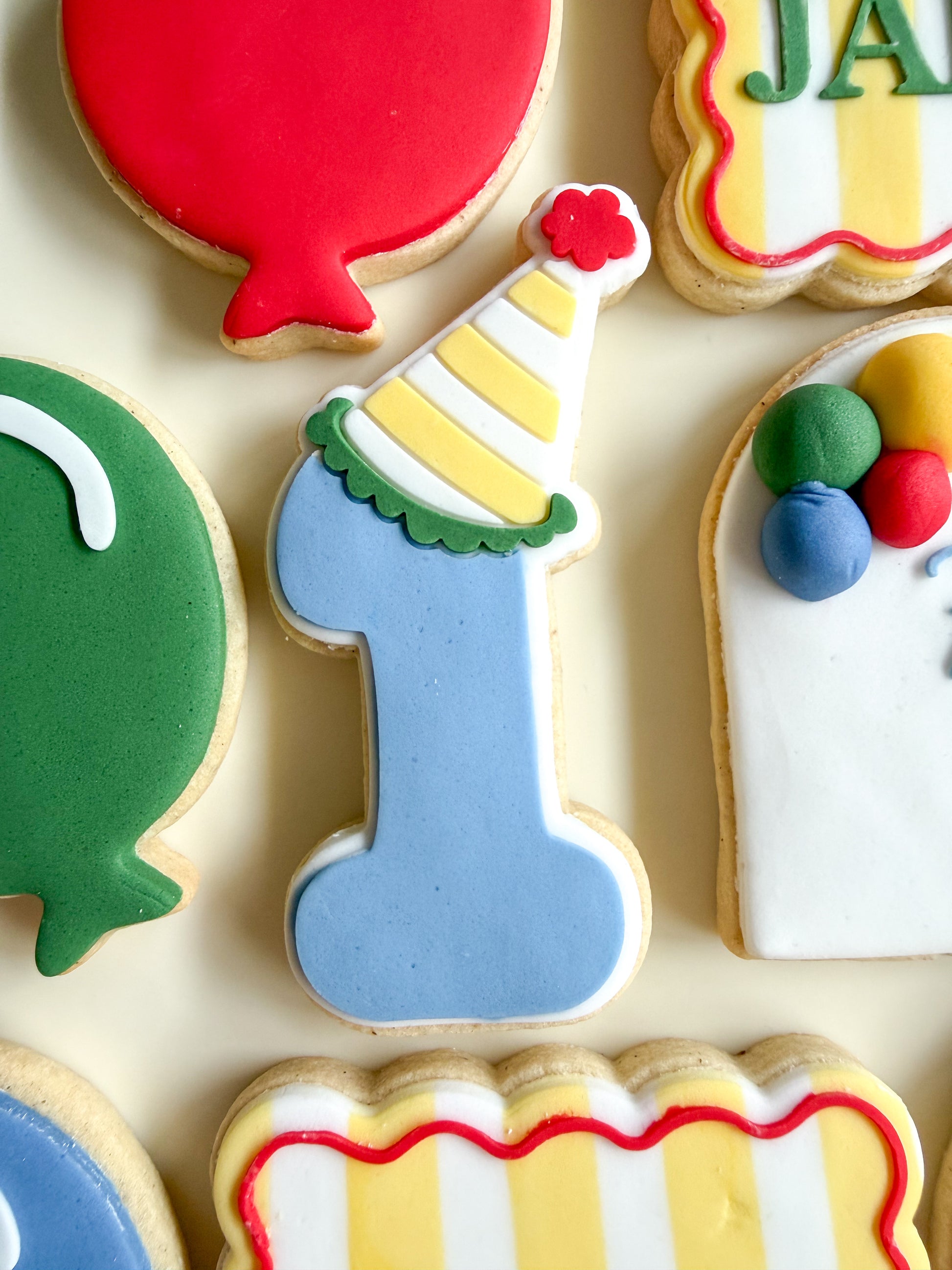 One with Party Hat Decorated Cookie