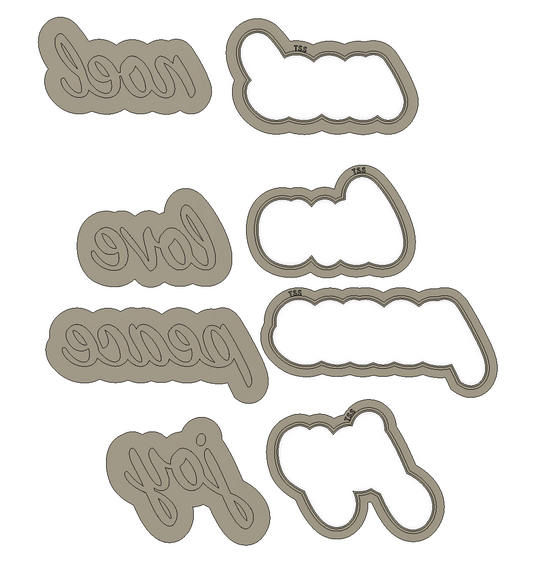 Joy, Love, Peace and Noel Stamps and Cutters