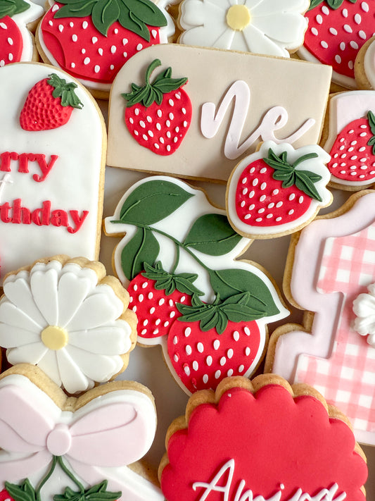Strawberries on Vine Cookie Stamp and Cutter