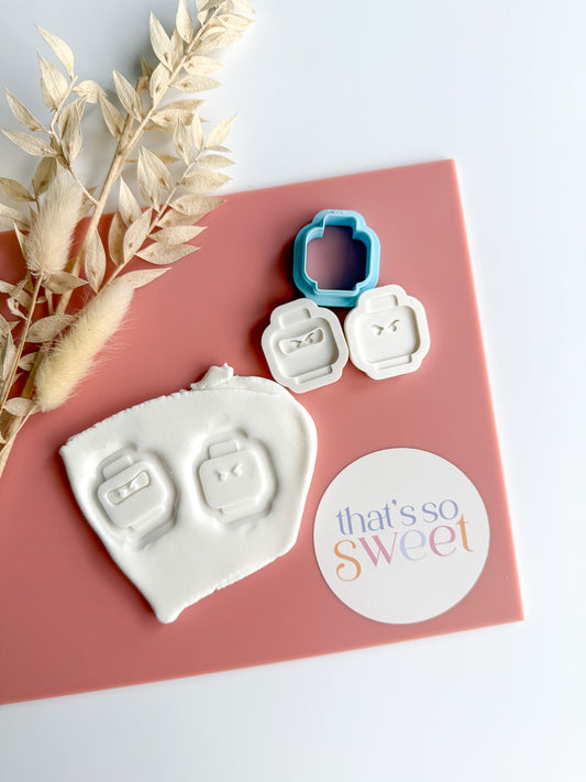 Tiny Lego Ninja Head Cookie Stamp and Cutter