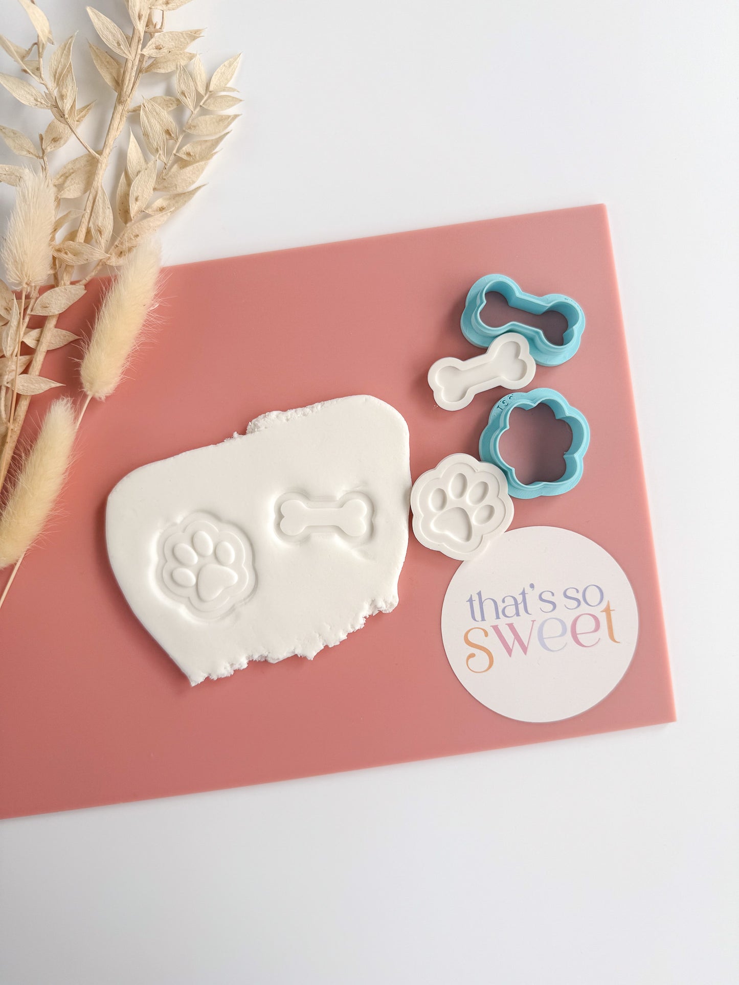 Tiny Paw Print and Dog Bone Cookie Stamp and Cutter