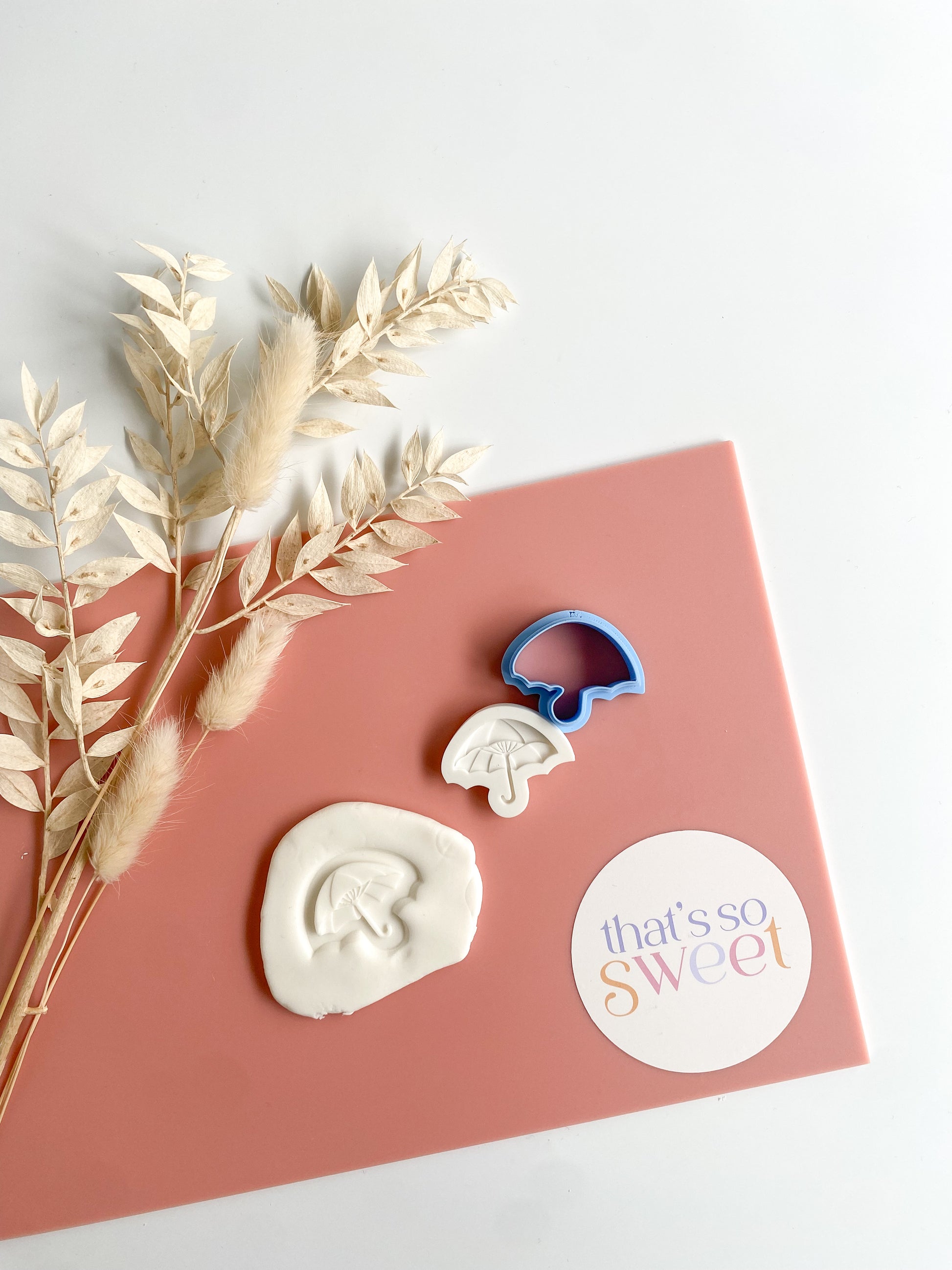 Tiny Umbrella Cookie Stamp and Cutter