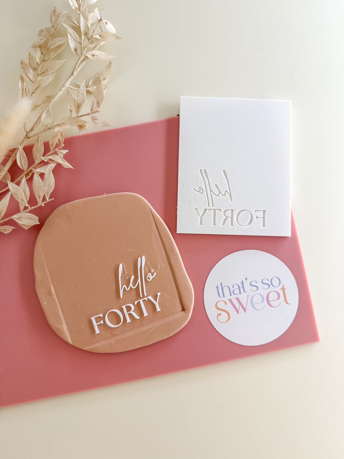 hello Forty Cookie Stamp Only